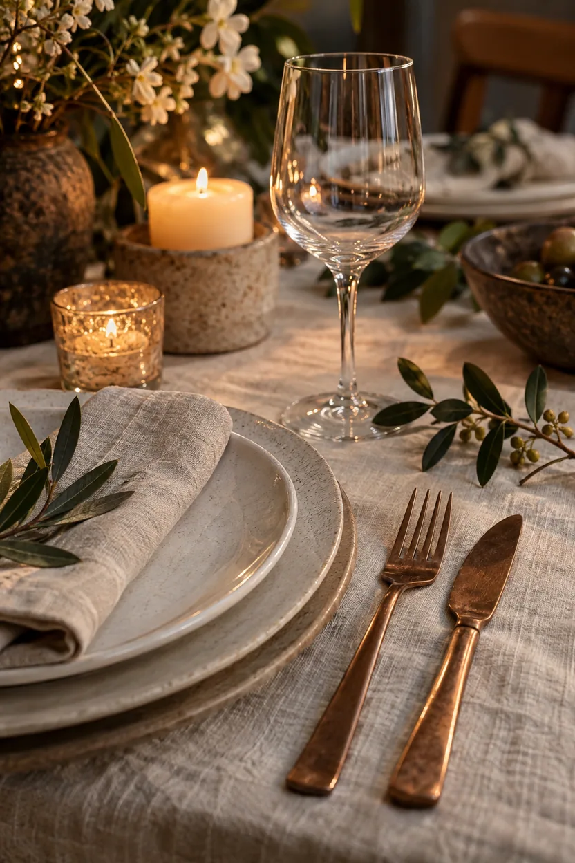 Detalhes à mesa. Cena ilustrativa para Pátio Lume.